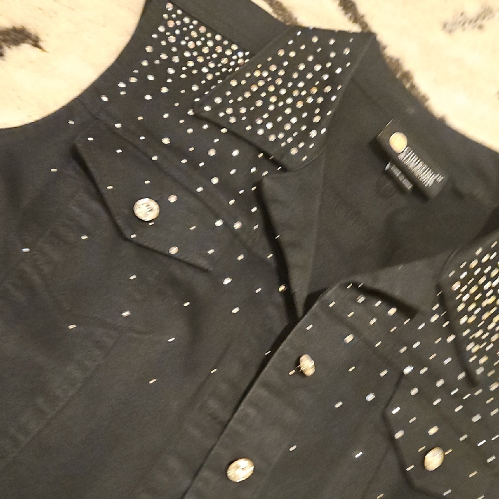 Christine Alexander Black Studded Sleeveless Vest - Picture 5 of 6